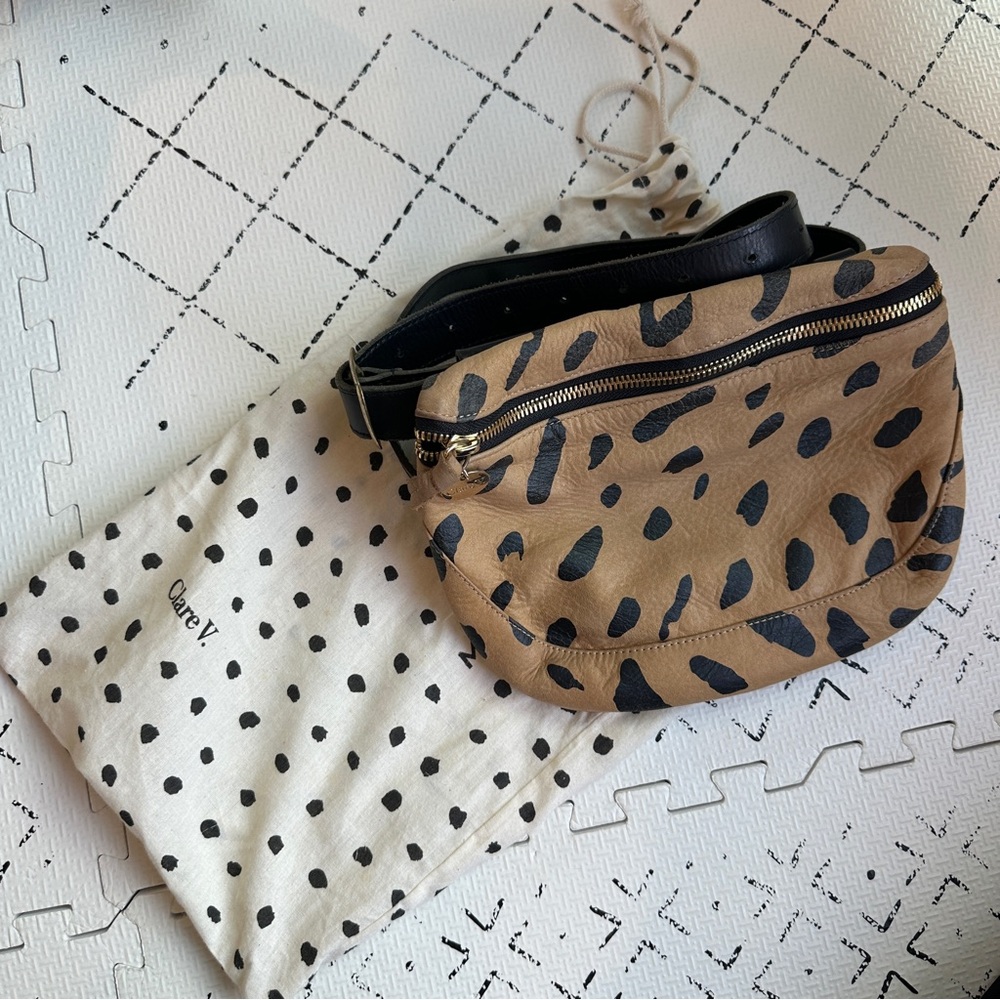 Clare V leopard fanny